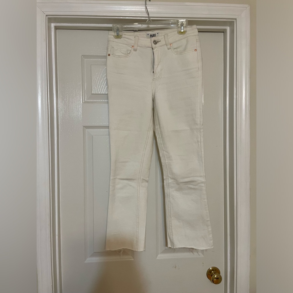 Paige jeans size 26 white crop flare
